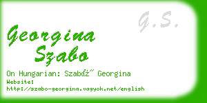 georgina szabo business card